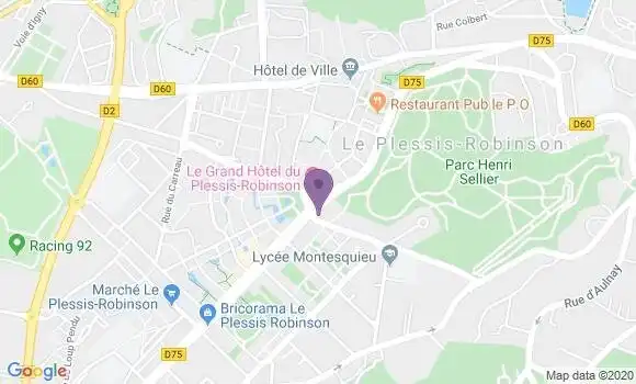Localisation Société Générale Agence de Le Plessis Robinson