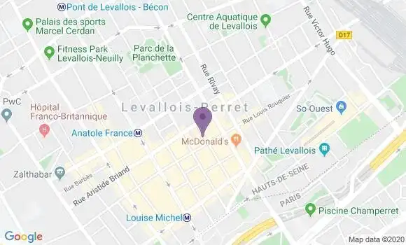 Localisation Société Générale Agence de Levallois Perret Centre