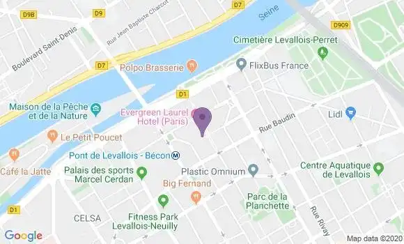 Localisation Société Générale Agence de Levallois Perret Front de Seine