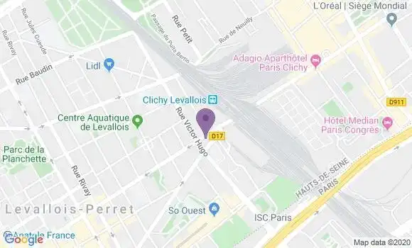 Localisation Société Générale Agence de Levallois Perret Gare