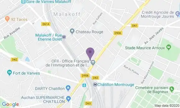 Localisation Société Générale Agence de Malakoff