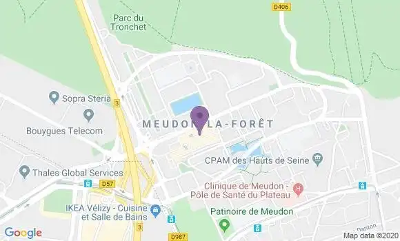 Localisation Société Générale Agence de Meudon la Forêt