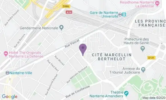 Localisation Société Générale Agence de Nanterre Balzac