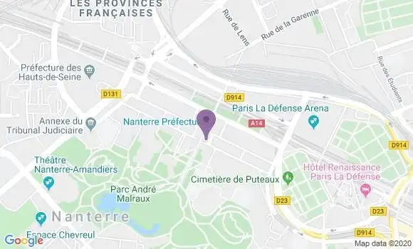 Localisation Société Générale Agence de Nanterre Préfecture