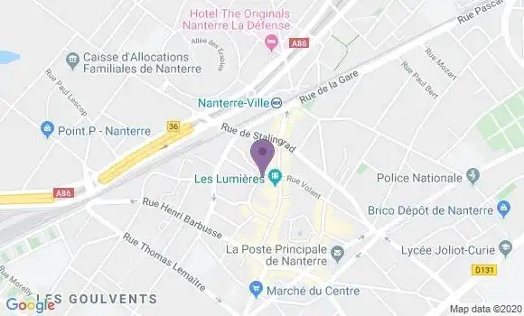 Localisation Société Générale Agence de Nanterre Ville