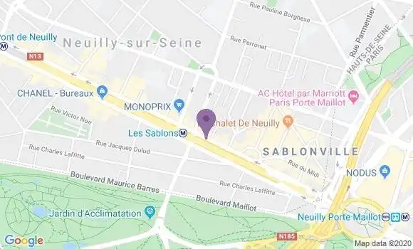 Localisation Société Générale Agence de Neuilly sur Seine Sablons