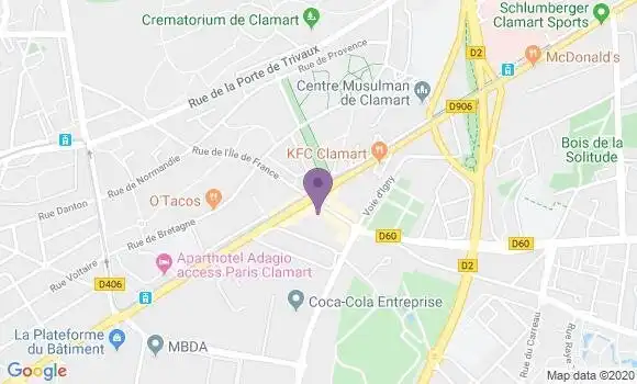 Localisation Société Générale Agence de Petit Clamart