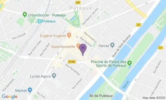 Localisation Société Générale Agence de Puteaux Centre