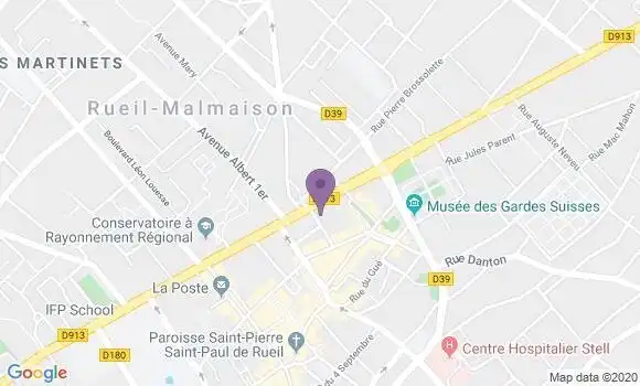 Localisation Société Générale Agence de Rueil Malmaison Centre