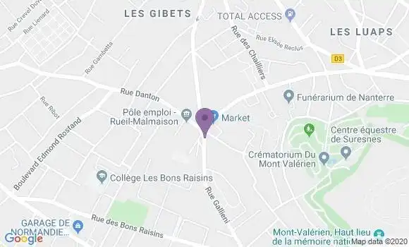 Localisation Société Générale Agence de Rueil Malmaison Galliéni