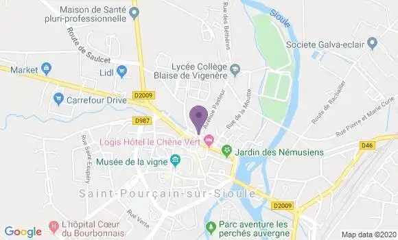 Localisation Société Générale Agence de Saint Pourçain