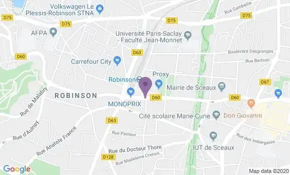 Localisation Société Générale Agence de Sceaux Robinson