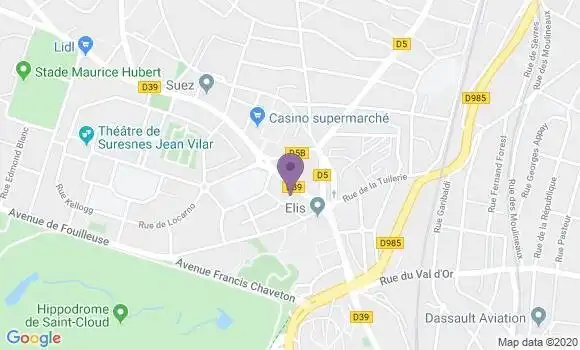 Localisation Société Générale Agence de Suresnes Cités