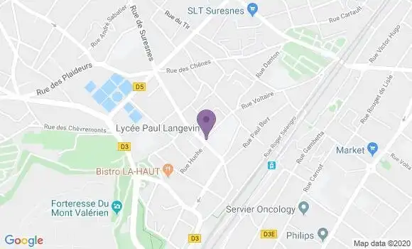 Localisation Société Générale Agence de Suresnes Mont Valerien