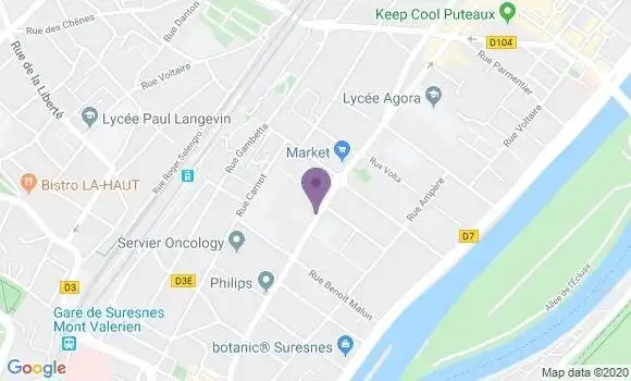 Localisation Société Générale Agence de Suresnes Verdun