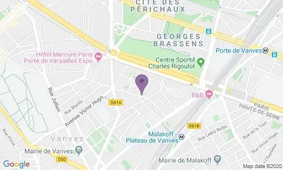 Localisation Société Générale Agence de Vanves Plateau