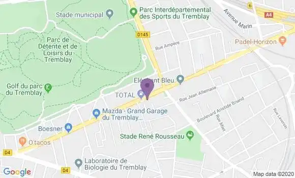 Localisation Société Générale Agence de Champigny sur Marne Parc