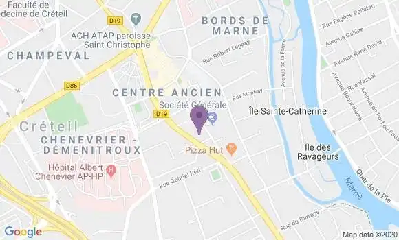 Localisation Société Générale Agence de Créteil Village