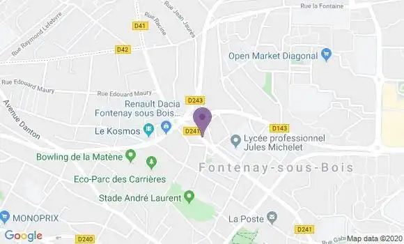 Localisation Société Générale Agence de Fontenay sous Bois Plaine