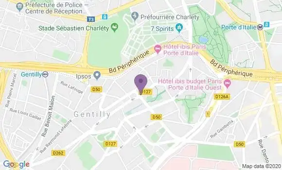 Localisation Société Générale Agence de Gentilly