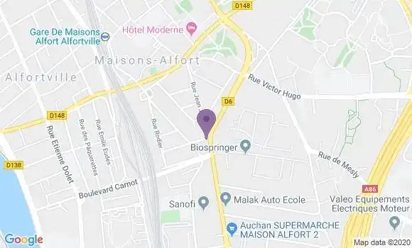 Localisation Société Générale Agence de Maisons Alfort