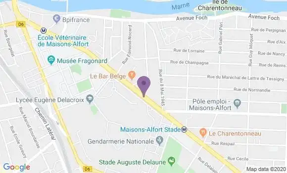 Localisation Société Générale Agence de Maisons Alfort Metrop