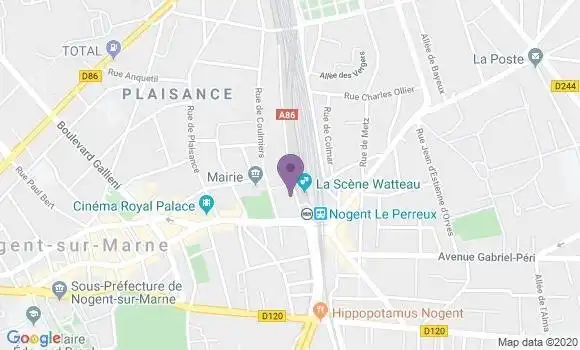 Localisation Société Générale Agence de Nogent sur Marne