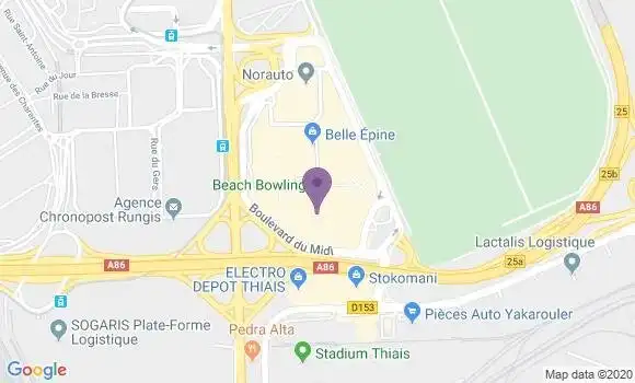 Localisation Société Générale Agence de Rungis Belle Epine