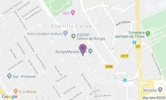 Localisation Société Générale Agence de Rungis Halles