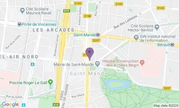 Localisation Société Générale Agence de Saint Mandé Mairie