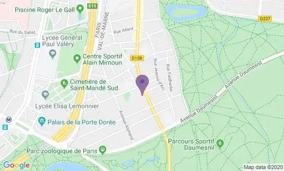 Localisation Société Générale Agence de Saint Mandé Sud