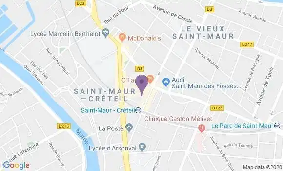 Localisation Société Générale Agence de Saint Maur des Fossés Créteil