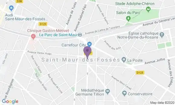 Localisation Société Générale Agence de Saint Maur des Fossés