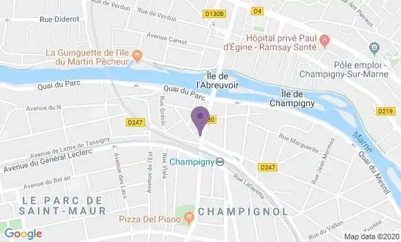 Localisation Société Générale Agence de Saint Maur des Fossés Champignol