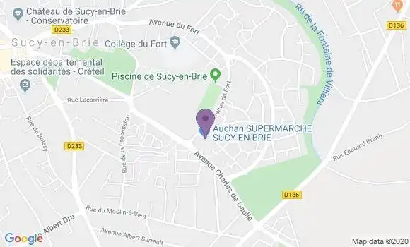 Localisation Société Générale Agence de Sucy en Brie Sainte Bernadette