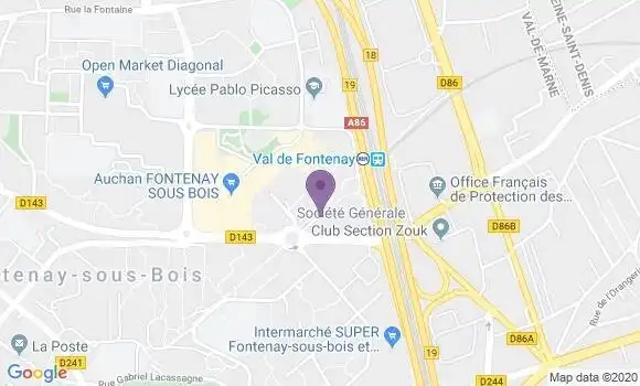 Localisation Société Générale Agence de Val de Fontenay