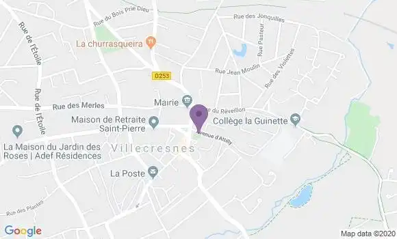 Localisation Société Générale Agence de Villecresnes