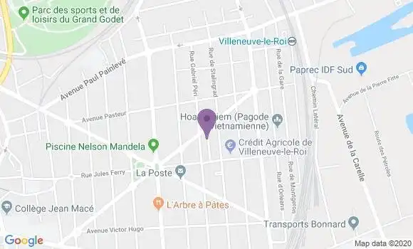 Localisation Société Générale Agence de Villeneuve le Roi