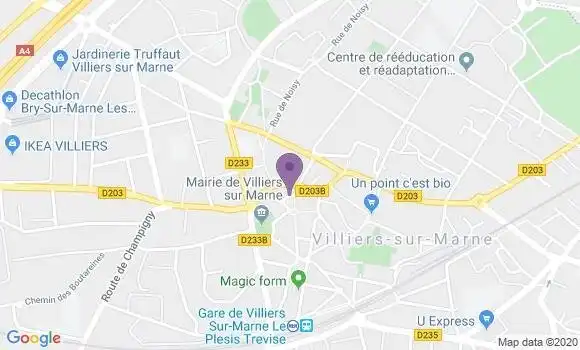 Localisation Société Générale Agence de Villiers sur Marne