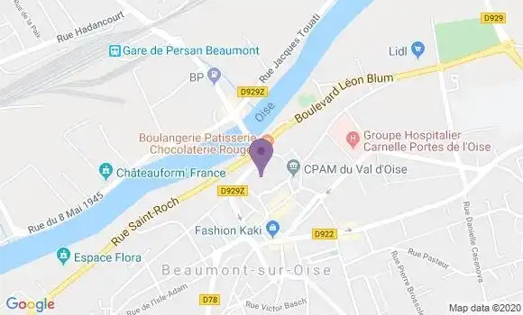 Localisation Société Générale Agence de Beaumont sur Oise