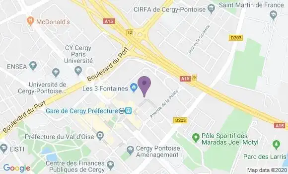 Localisation Société Générale Agence de Cergy 3 Fontaines
