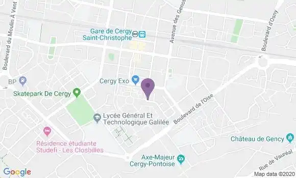Localisation Société Générale Agence de Cergy Saint Christophe