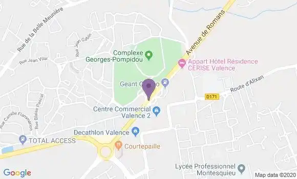Localisation Société Générale Agence de Valence le Haut