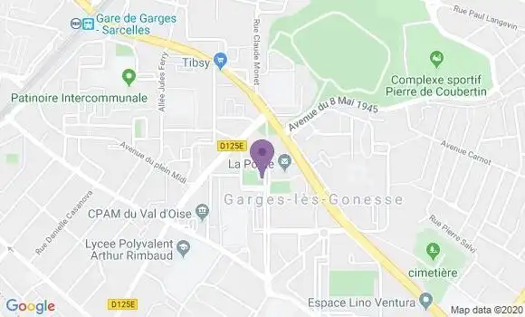 Localisation Société Générale Agence de Garges lès Gonesse Hôtel de Ville
