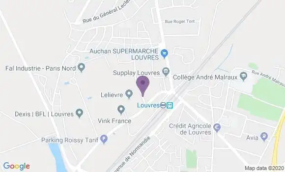 Localisation Société Générale Agence de Louvres