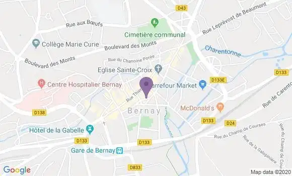 Localisation Société Générale Agence de Bernay
