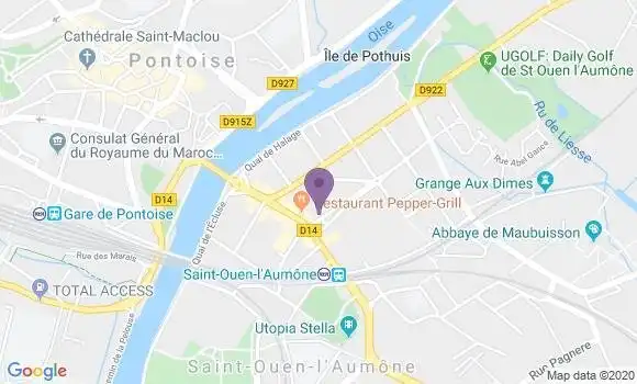 Localisation Société Générale Agence de Saint Ouen l