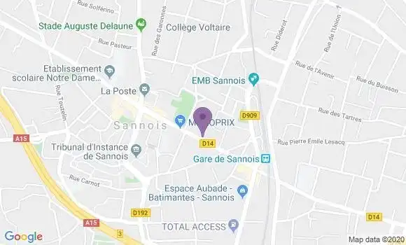 Localisation Société Générale Agence de Sannois