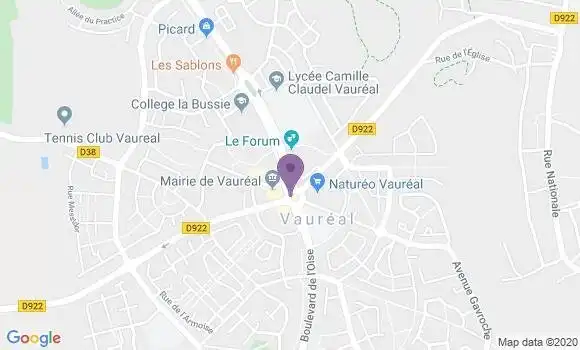 Localisation Société Générale Agence de Vauréal