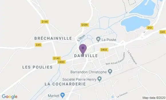 Localisation Société Générale Agence de Damville
